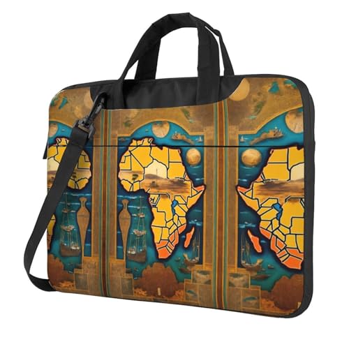 Abstrakte Weltkarten-Druck, schützende Laptoptasche, vielseitige Taschen, Computertasche, weich, für Damen und Herren von CADREWY