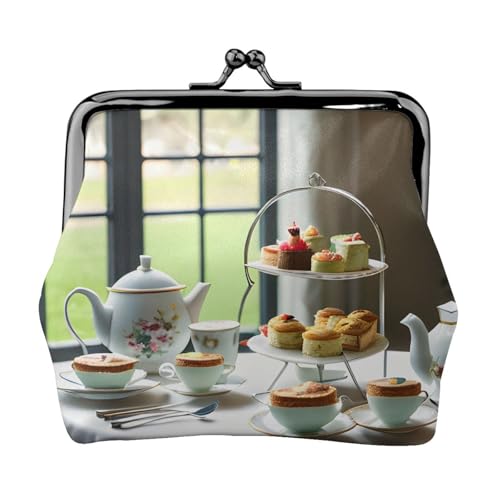 Afternoon Tea Print Portable Women Coin Purse Cute Mini Zipper Wallet with Kiss Lock Credit Cards von CADREWY