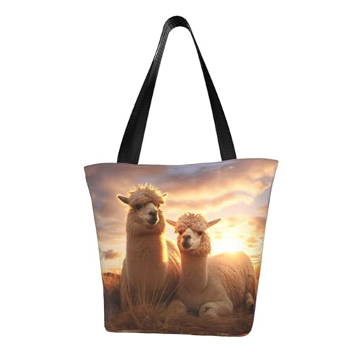 Alpaka Llama1 Druck Bequeme Schultertasche Sommer Handtasche Reise Strand Arbeit Alltag Vielseitig Tragen von CADREWY