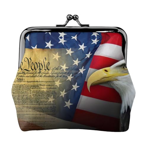 American Eagle Print Portable Women Coin Purse Cute Mini Zipper Wallet with Kiss Lock Credit Cards von CADREWY
