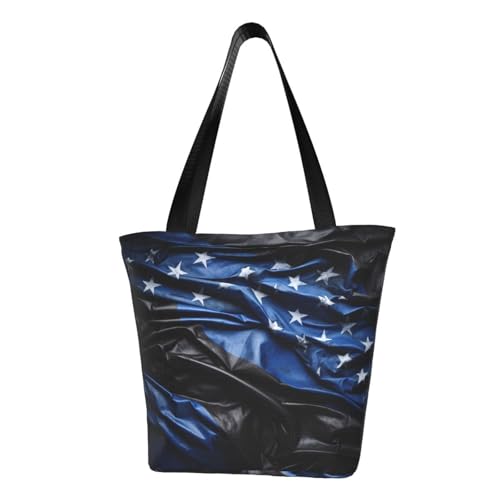 Amerikanische dünne blaue Flaggen-Druck, bequeme Umhängetasche, Sommerhandtasche, Reisen, Strand, Arbeit, täglicher Gebrauch, vielseitiges Tragen von CADREWY