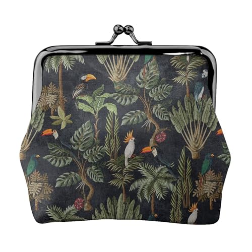 Aquarell-Kaktus-Druck, tragbare Damen-Münzgeldbörse, niedlich, Mini-Reißverschluss, Geldbörse mit Kussschloss, Kreditkarten, Schwarz, Einheitsgröße von CADREWY