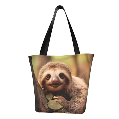 Bequeme Schultertasche mit Baby-Faultier-Druck, Sommerhandtasche, Reisen, Strand, Arbeit, täglicher Gebrauch, vielseitiges Tragen von CADREWY