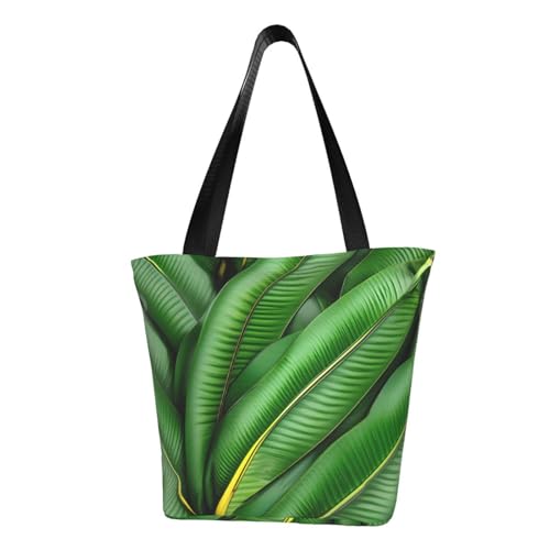Bequeme Schultertasche mit Bananenblatt-Motiv, Sommerhandtasche, Reisen, Strand, Arbeit, täglicher Gebrauch, vielseitiges Tragen von CADREWY