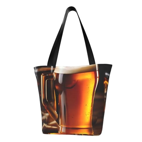 Bequeme Schultertasche mit Bierdruck, Sommerhandtasche, Reisen, Strand, Arbeit, täglicher Gebrauch, vielseitiges Tragen von CADREWY
