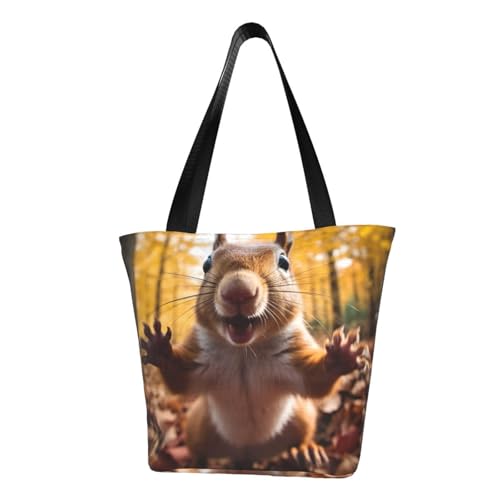 Bequeme Schultertasche mit Eichhörnchen-Druck, Sommer-Handtasche, Reisen, Strand, Arbeit, täglicher Gebrauch, vielseitiges Tragen von CADREWY