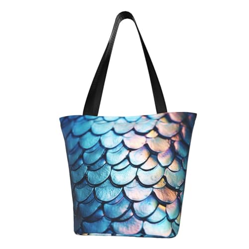 Bequeme Schultertasche mit Fischschuppen-Druck, Sommer-Handtasche, Reisen, Strand, Arbeit, täglicher Gebrauch, vielseitig zu tragen von CADREWY