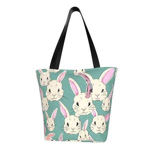 Bequeme Schultertasche mit Hasen-Aufdruck, Sommerhandtasche, Reisen, Strand, Arbeit, täglicher Gebrauch, vielseitiges Tragen von CADREWY