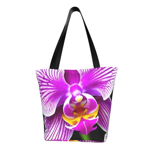 Bequeme Schultertasche mit Orchideen-Blumendruck, Sommer-Handtasche, Reisen, Strand, Arbeit, täglicher Gebrauch, vielseitig tragbar von CADREWY