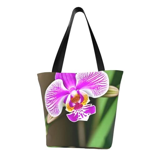 Bequeme Schultertasche mit Orchideen-Druck, Sommerhandtasche, Reisen, Strand, Arbeit, täglicher Gebrauch, vielseitig tragbar von CADREWY