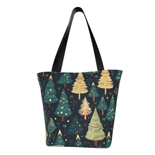 Bequeme Schultertasche mit Weihnachtsbaum-Aufdruck, Sommerhandtasche, Reisen, Strand, Arbeit, täglicher Gebrauch, vielseitiges Tragen von CADREWY