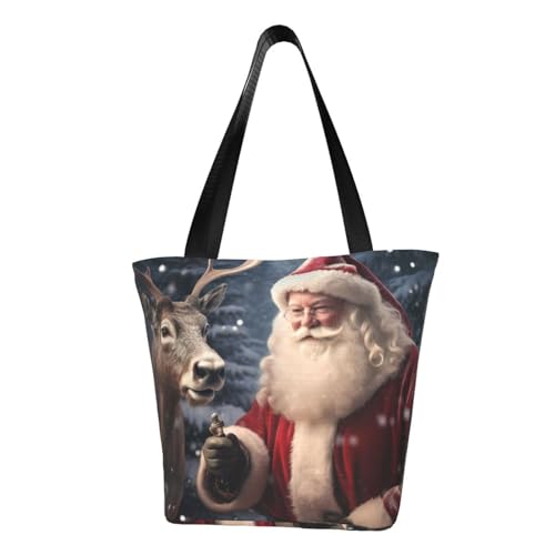 Bequeme Schultertasche mit Weihnachtsmann-Druck, Sommerhandtasche, Reisen, Strand, Arbeit, täglicher Gebrauch, vielseitig tragbar von CADREWY