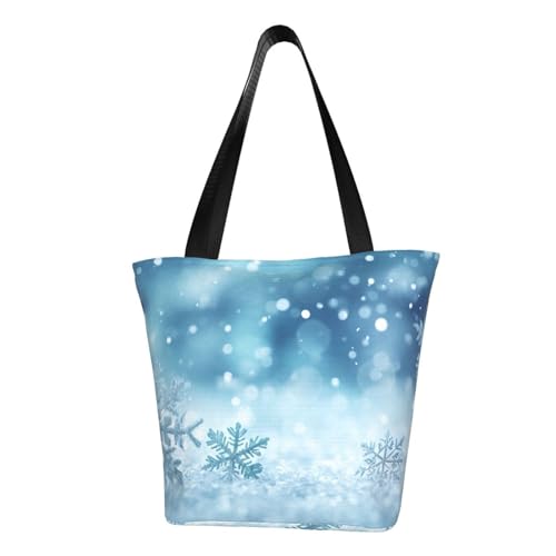 Bequeme Schultertasche mit Weihnachtsschneeflocke, für den Sommer, für Reisen, Strand, Arbeit, den täglichen Gebrauch, vielseitig zu tragen von CADREWY