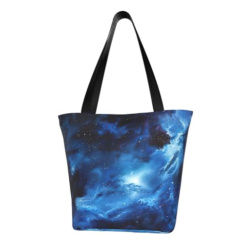 Bequeme Schultertasche mit blauem Galaxie-Druck, Sommerhandtasche, Reisen, Strand, Arbeit, täglicher Gebrauch, vielseitiges Tragen von CADREWY