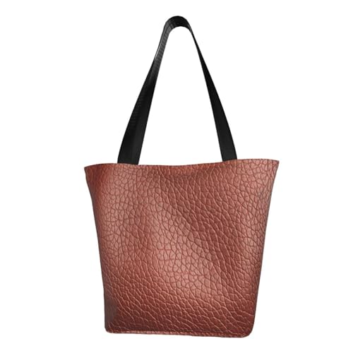 Bequeme Schultertasche mit braunem Rindslederdruck, Sommerhandtasche, Reisen, Strand, Arbeit, täglicher Gebrauch, vielseitiges Tragen von CADREWY