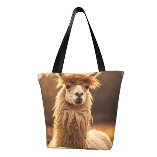 Bequeme Schultertasche mit indischem Alpaka-Druck, Sommerhandtasche, Reisen, Strand, Arbeit, täglicher Gebrauch, vielseitig tragbar von CADREWY