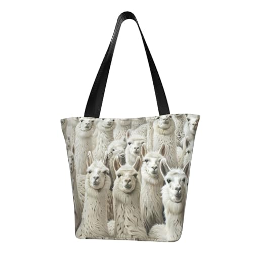 Bequeme Schultertasche mit niedlichem Lama-Druck, Sommer-Handtasche, Reisen, Strand, Arbeit, täglicher Gebrauch, vielseitig zu tragen von CADREWY