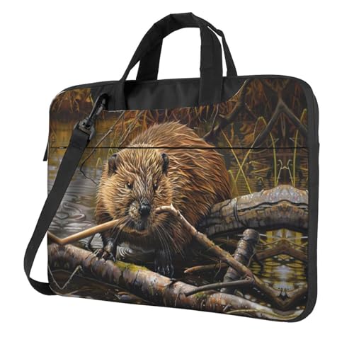 Biber Arbeitsdruck Laptoptasche, vielseitige Taschen, Computertasche, weich, für Damen und Herren von CADREWY