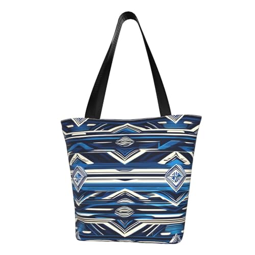 Blaue polynesische Maori-Stammesmuster-Druck, bequeme Umhängetasche, Sommerhandtasche, Reisen, Strand, Arbeit, täglicher Gebrauch, vielseitiges Tragen von CADREWY