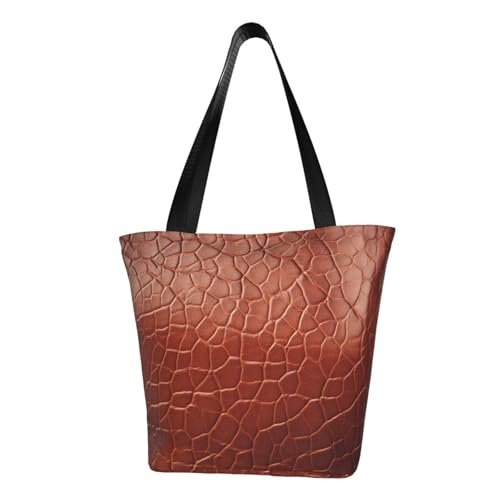 Braunes Rindsleder-Kunstdruck, bequeme Schultertasche, Sommerhandtasche, Reisen, Strand, Arbeit, täglicher Gebrauch, vielseitig tragbar von CADREWY