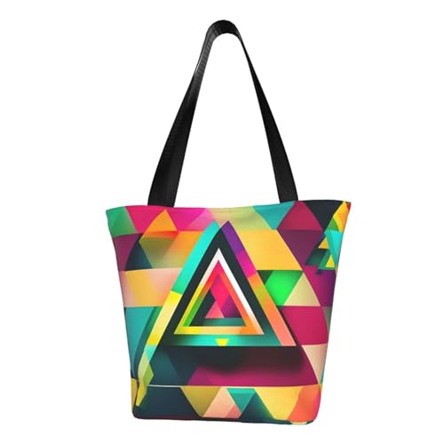 Bunte Dreiecksmuster, bequeme Schultertasche, Sommerhandtasche, Reisen, Strand, Arbeit, täglicher Gebrauch, vielseitiges Tragen von CADREWY