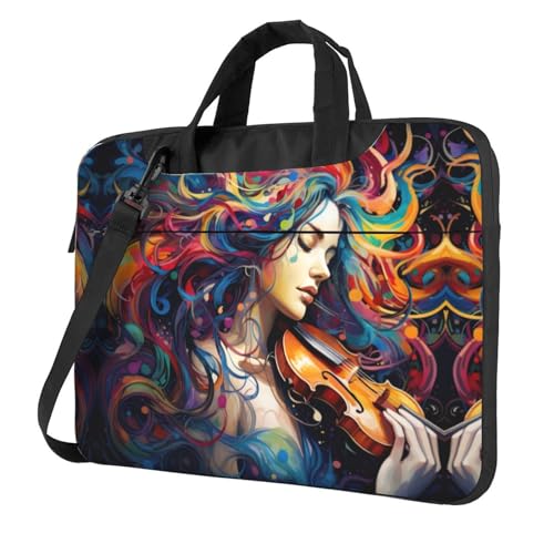 Bunte Laptoptasche mit Musikdruck, vielseitige Tasche, Computertasche, weich, für Damen und Herren von CADREWY