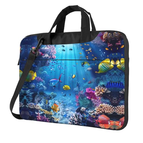 Bunte Laptoptasche mit Ozean-Motiv, vielseitig einsetzbar, weich, für Damen und Herren von CADREWY