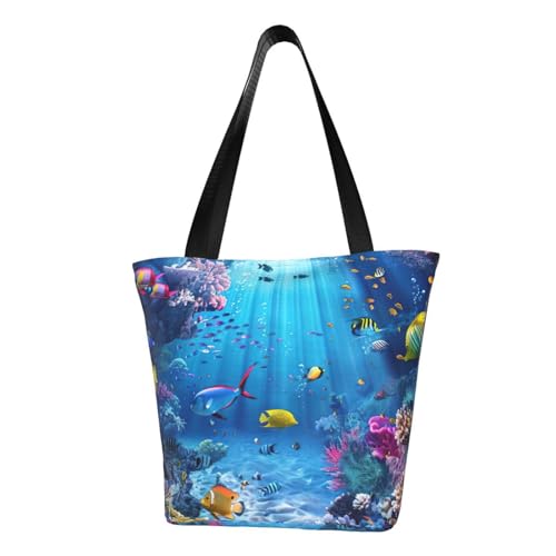 Bunte Umhängetasche mit Ozean-Motiv, bequeme Umhängetasche, Sommerhandtasche, Reisen, Strand, Arbeit, täglicher Gebrauch, vielseitig zu tragen von CADREWY