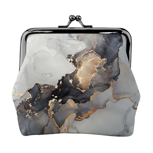 Bunter Gouache-Druck, tragbare Damen-Münzgeldbörse, niedlicher Mini-Reißverschluss, Geldbörse mit Kussverschluss, Kreditkarten, Schwarz, Einheitsgröße von CADREWY