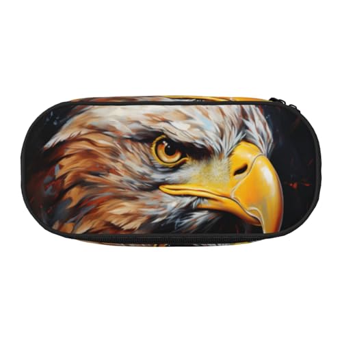CADREWY Federmäppchen mit Adler-Aufdruck, mit Reißverschluss, für den täglichen Gebrauch, bietet Platz für alle wichtigen Schreibwaren von CADREWY