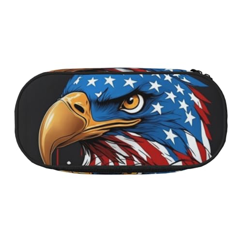 CADREWY Federmäppchen mit Adler-Aufdruck, mit Reißverschluss, für den täglichen Gebrauch, bietet Platz für alle wichtigen Schreibwaren von CADREWY