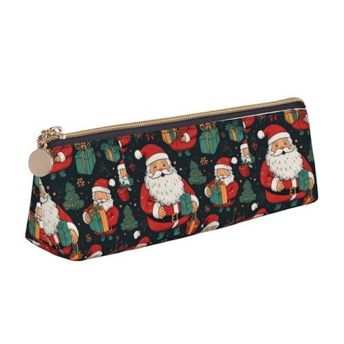 CADREWY Federmäppchen mit Aufdruck "Merry Christmas", großes Fassungsvermögen, 21,6 x 5,6 x 6,1 cm, dreieckiger Stifthalter mit Reißverschluss von CADREWY