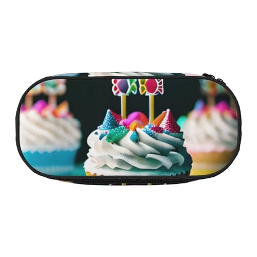 CADREWY Federmäppchen mit Aufschrift "Happy Birthday", mit Reißverschluss, für den täglichen Gebrauch, bietet Platz für alle wichtigen Schreibwaren von CADREWY