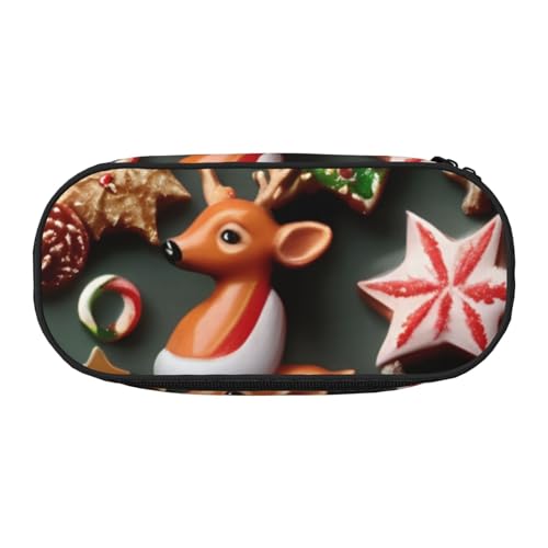 CADREWY Federmäppchen mit Aufschrift "Merry Christmas", mit Reißverschluss, für den täglichen Gebrauch, bietet Platz für alle wichtigen Schreibwaren von CADREWY