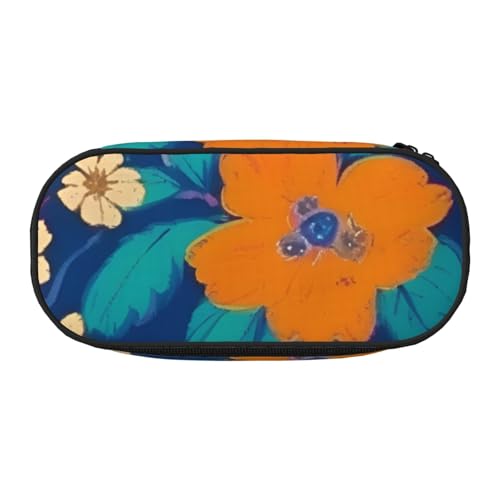 CADREWY Federmäppchen mit Blumendruck, mit Reißverschluss, für den täglichen Gebrauch, bietet Platz für alle wichtigen Schreibwaren von CADREWY