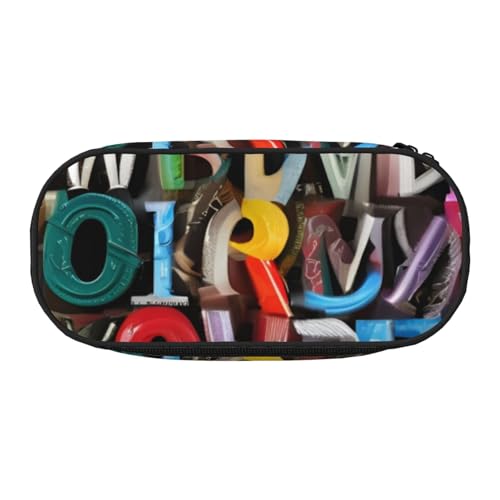 CADREWY Federmäppchen mit Buchstaben- und Zahlenaufdruck, Stifteetui, Reißverschluss, für den täglichen Gebrauch, bietet Platz für alle wichtigen Schreibwaren von CADREWY