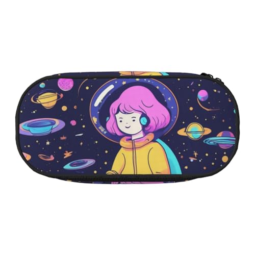 CADREWY Federmäppchen mit Cartoon-Weltraum-Druck, Stifteetui, Reißverschluss, für den täglichen Gebrauch, bietet Platz für alle wichtigen Schreibwaren von CADREWY
