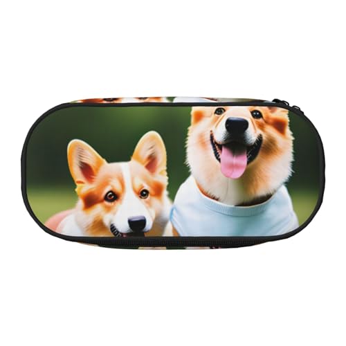 CADREWY Federmäppchen mit Corgi-Hundemotiv, mit Reißverschluss, für den täglichen Gebrauch, bietet Platz für alle wichtigen Schreibwaren von CADREWY