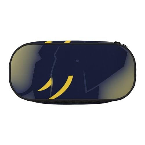 CADREWY Federmäppchen mit Elefanten-Silhouette, mit Reißverschluss, für den täglichen Gebrauch, bietet Platz für alle wichtigen Schreibwaren von CADREWY