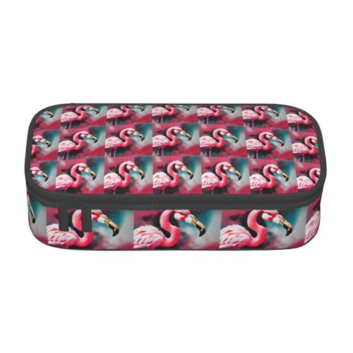 CADREWY Federmäppchen mit Flamingo-Druck, 21,6 x 5,1 x 9,4 cm, funktionale Aufbewahrung für Büro und Make-up von CADREWY