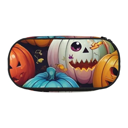 CADREWY Federmäppchen mit Halloween-Kürbis-Druck, Stifteetui, Reißverschluss, für den täglichen Gebrauch, bietet Platz für alle wichtigen Schreibwaren von CADREWY