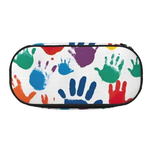 CADREWY Federmäppchen mit Handdruck, mit Reißverschluss, für den täglichen Gebrauch, bietet Platz für alle wichtigen Schreibwaren von CADREWY