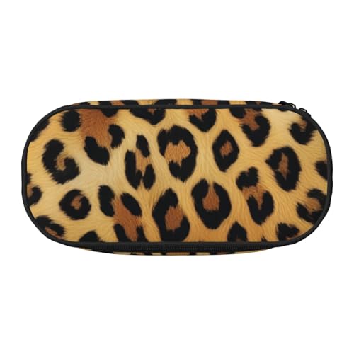 CADREWY Federmäppchen mit Leopardenmuster, mit Reißverschluss, für den täglichen Gebrauch, bietet Platz für alle wichtigen Schreibwaren von CADREWY