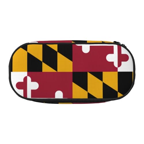 CADREWY Federmäppchen mit Maryland-Staats-Flagge, mit Reißverschluss, für den täglichen Gebrauch, bietet Platz für alle wichtigen Schreibwaren von CADREWY