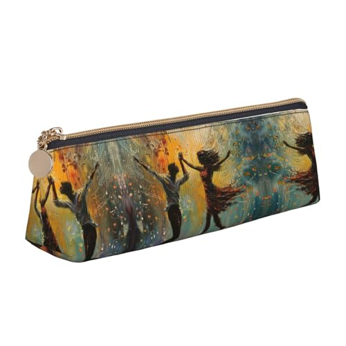 CADREWY Federmäppchen mit Musikaufdruck, schmal, großes Fassungsvermögen, 21,6 x 5,6 x 6,1 cm, dreieckiger Stifthalter mit Reißverschluss von CADREWY