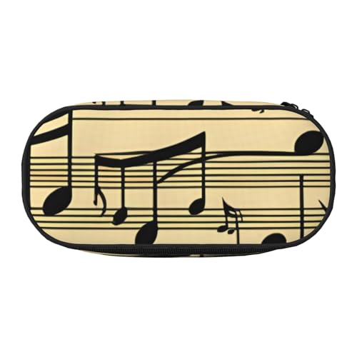 CADREWY Federmäppchen mit Musiknoten-Aufdruck, Stifteetui, Reißverschluss, für den täglichen Gebrauch, bietet Platz für alle wichtigen Schreibwaren von CADREWY