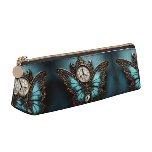 CADREWY Federmäppchen mit Schmetterlings-Aufdruck, großes Fassungsvermögen, 21,6 x 5,6 x 6,1 cm, dreieckiger Stifthalter mit Reißverschluss von CADREWY