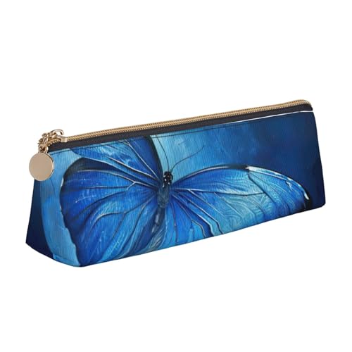 CADREWY Federmäppchen mit Schmetterlings-Aufdruck, großes Fassungsvermögen, 21,6 x 5,6 x 6,1 cm, dreieckiger Stifthalter mit Reißverschluss von CADREWY