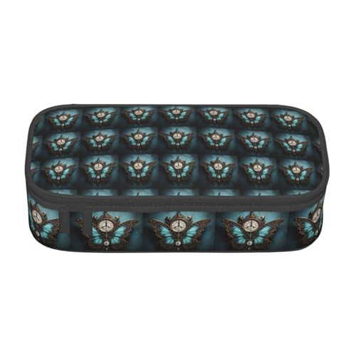 CADREWY Federmäppchen mit Schmetterlingsmotiv, 21,6 x 5,1 x 9,4 cm, funktionale Aufbewahrung für Büro und Make-up von CADREWY