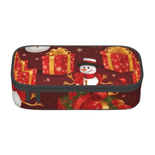 CADREWY Federmäppchen mit Schneemann-Motiv, 21,6 x 5,1 x 9,4 cm, funktionale Aufbewahrung für Büro und Make-up von CADREWY